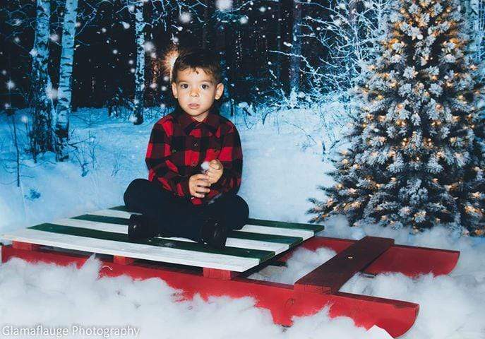 Kate Winter Forest with Snow And Christmas Tree for Photography - Kate Backdrop AU