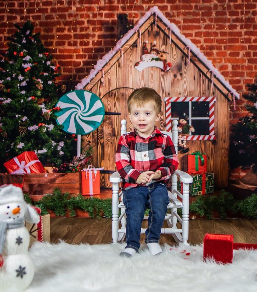 Kate Christmas Wooden House Decorations Backdrop for Photography