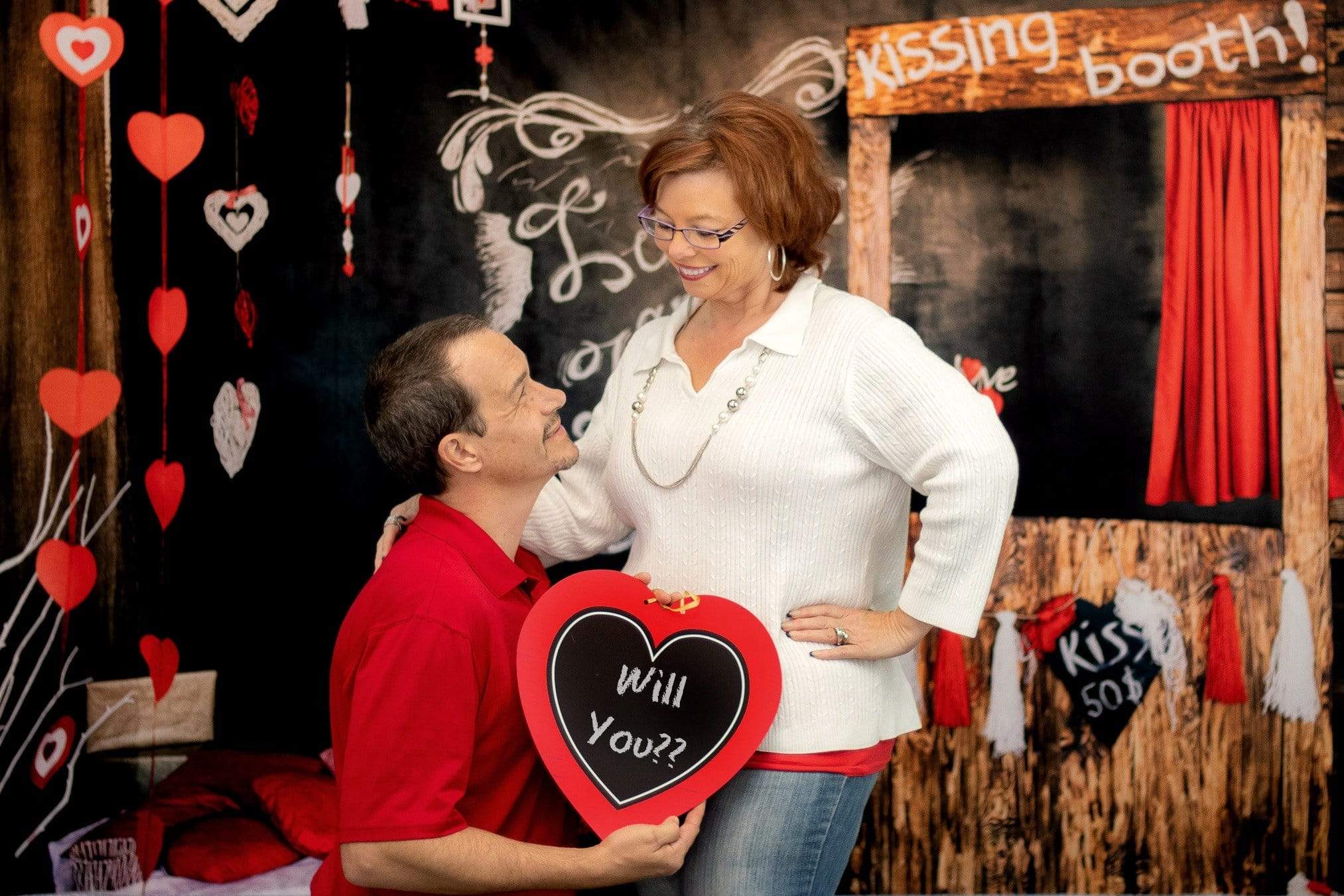Kate Kiss Booth Valentines Backdrop for Photography