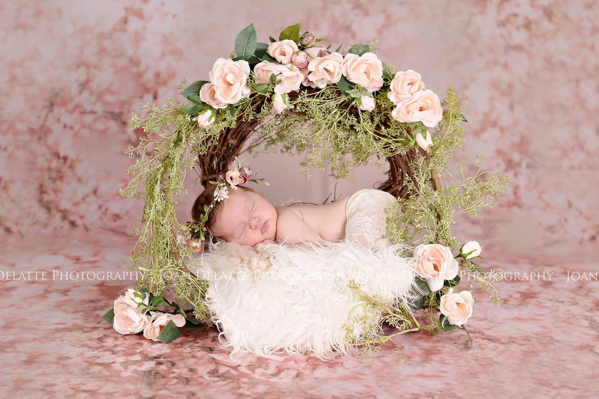 Kate Pink Floral Pattern Spring Backdrop Designed by Jerry_sina - Kate Backdrop AU