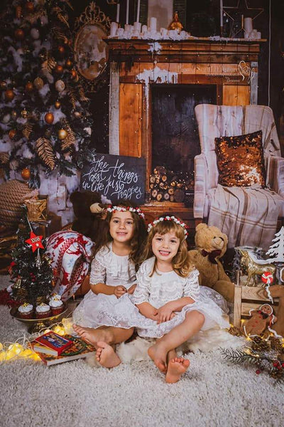 Kate Vintage Christmas Backdrop AU for Family Photography