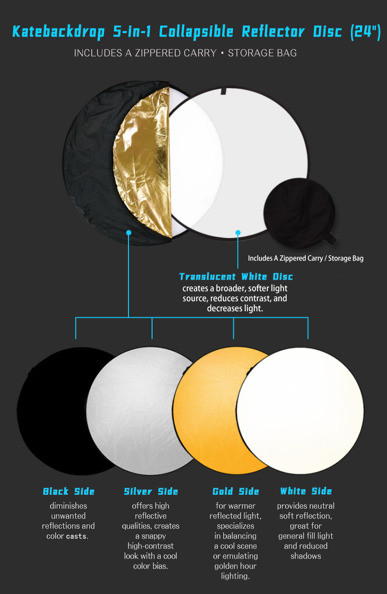 Buy discount Gold Silver Light Round Photography Reflector for