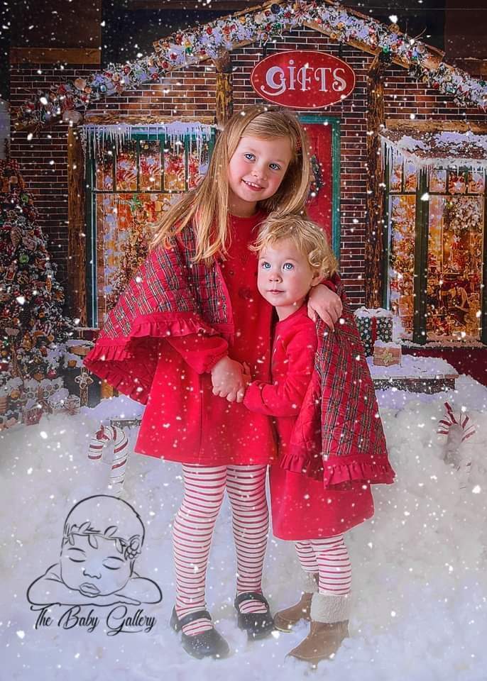 Kate Christmas Giftshop Decorations Snow Backdrop for Photography - Kate Backdrop AU
