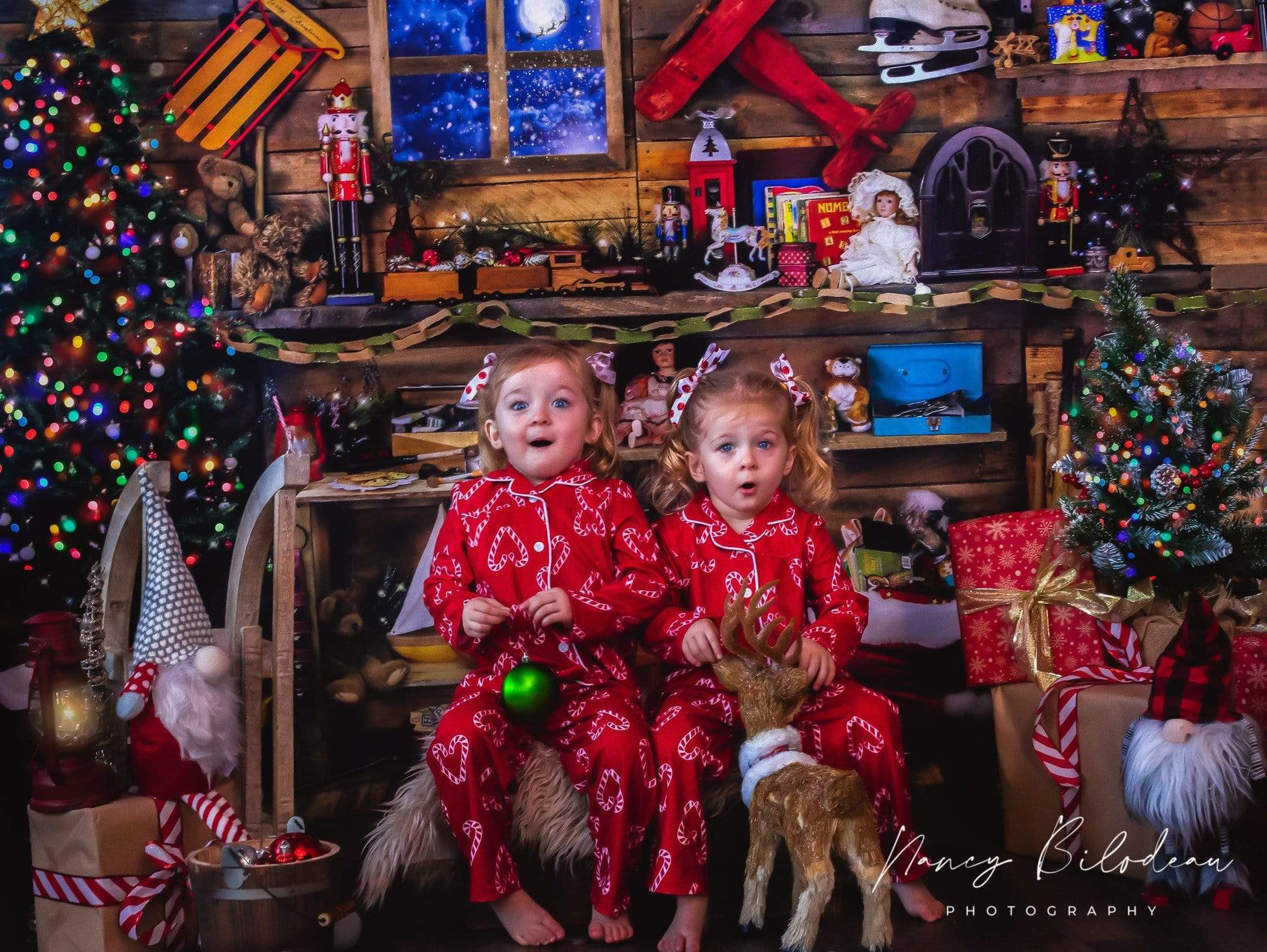 Kate Christmas Santas Workshop Backdrop designed by Arica Kirby - Kate Backdrop AU