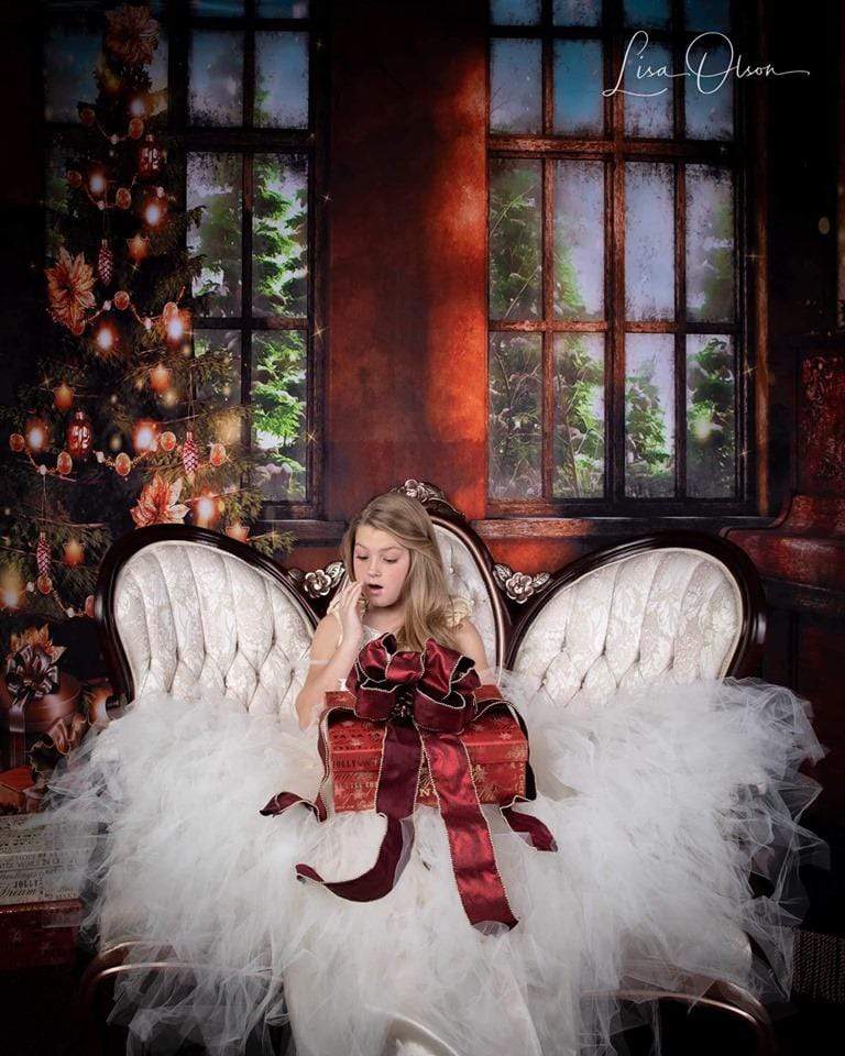 Kate Christmas Tree Photography Backdrop Piano Photo Background - Kate Backdrop AU