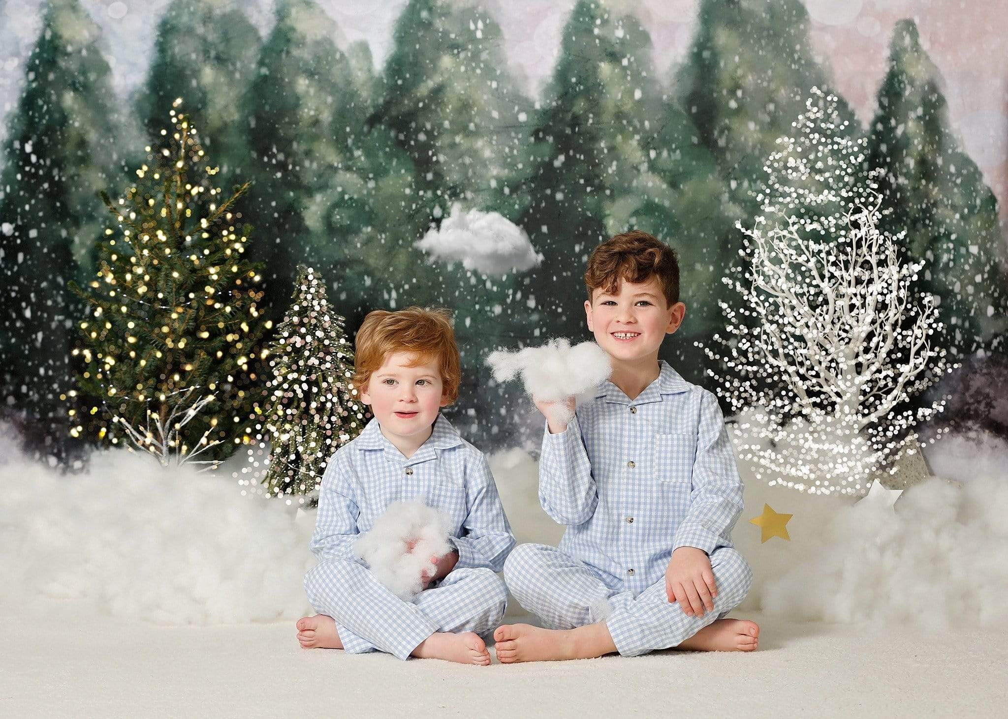 Kate Dazzling Winter Snowy Forest Backdrop for Photography Designed by Modest Brushes - Kate Backdrop AU
