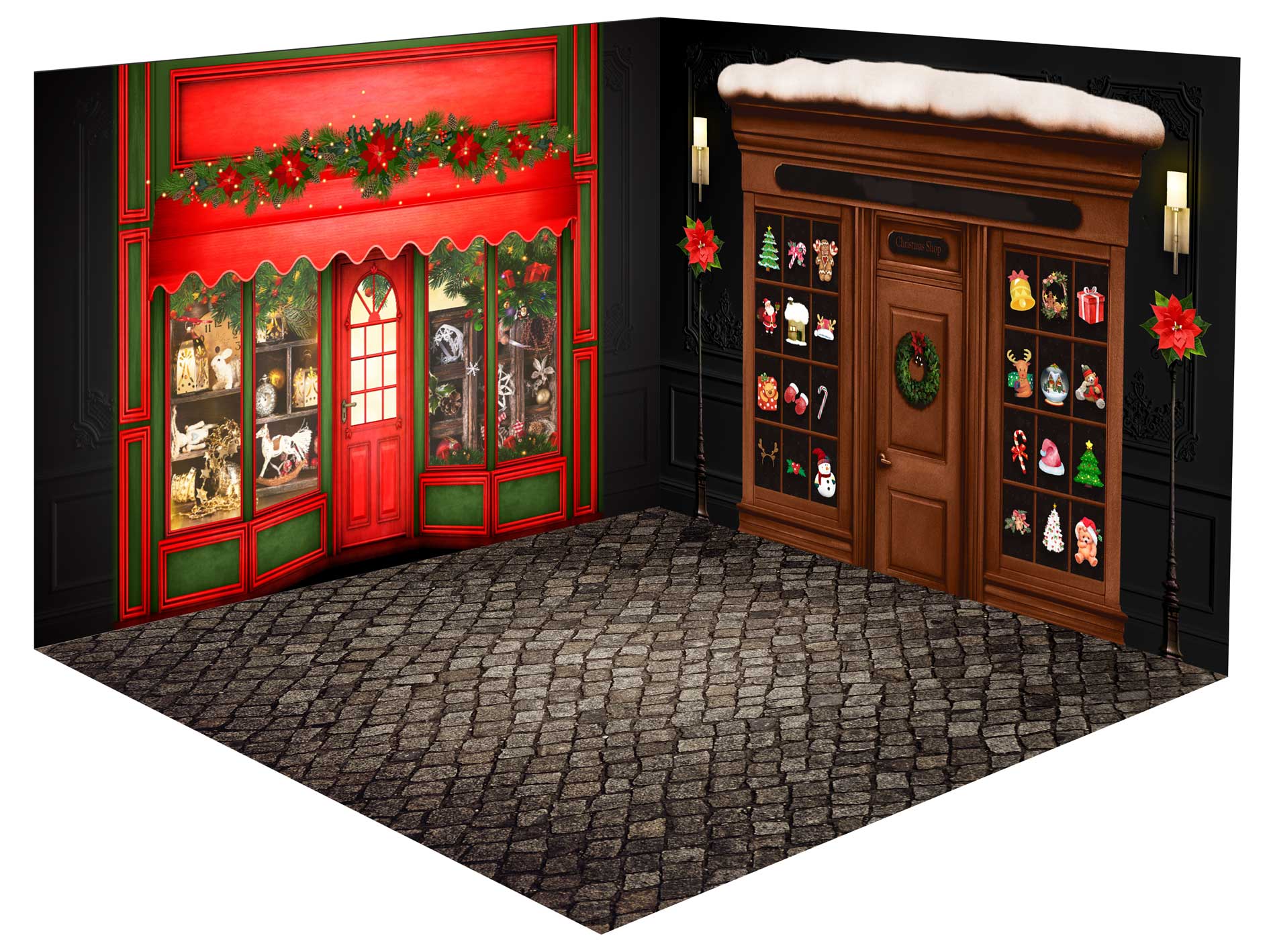 Kate Christmas Shop Backdrop Room Set