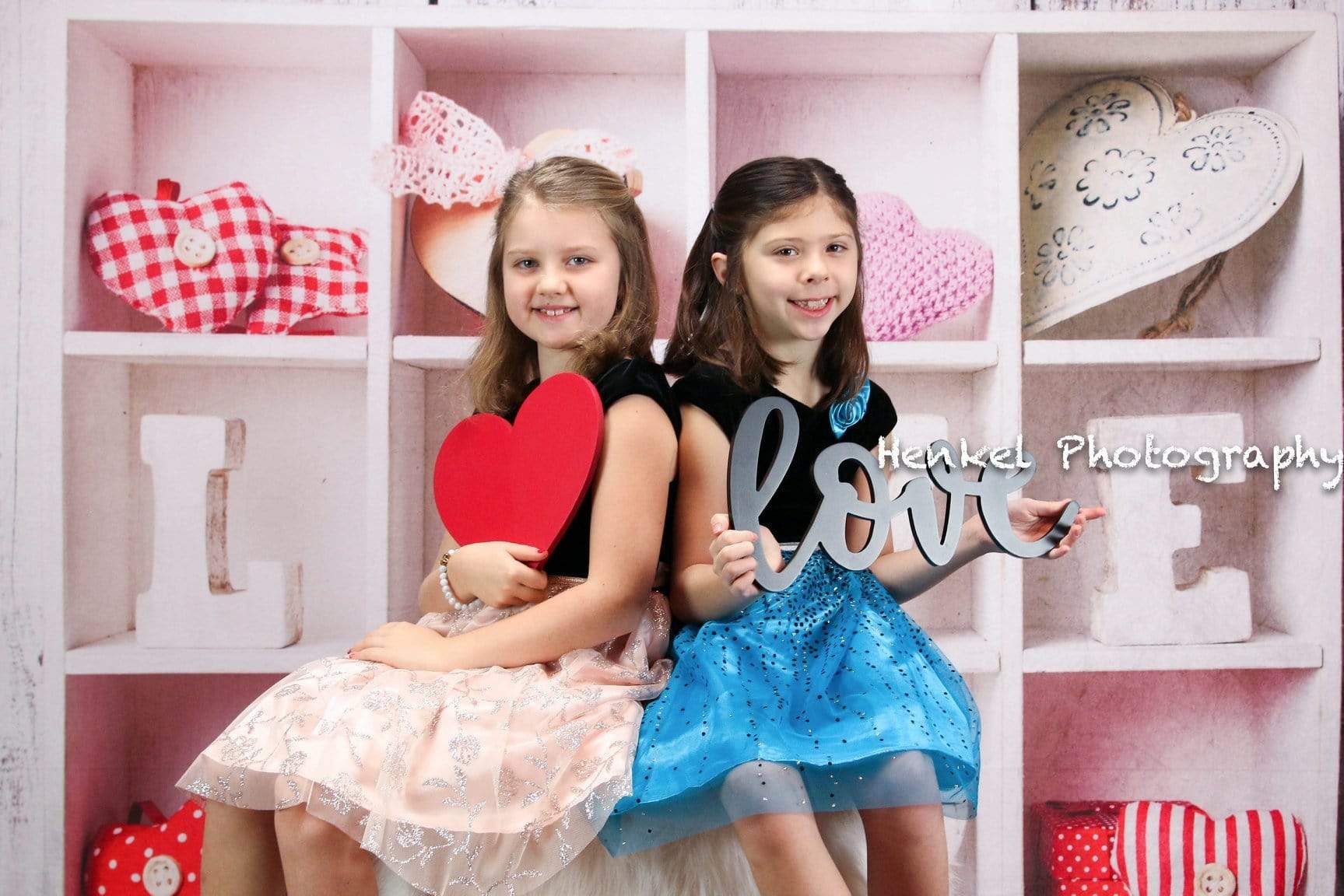Kate Pink Heart With Love Valentine's Day Backdrop for Photography - Kate Backdrop AU
