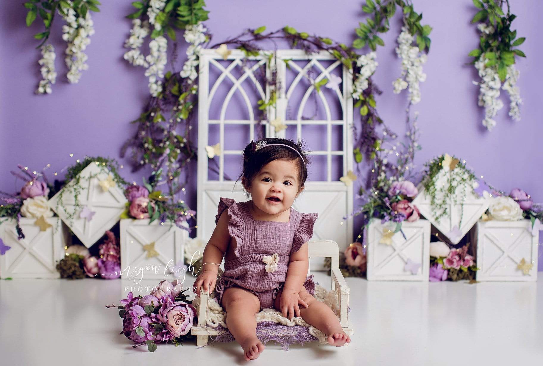 Kate Spring Purple Floral Backdrop Designed by Megan Leigh Photography - Kate Backdrop AU