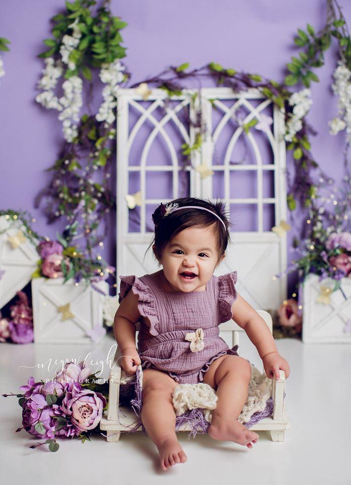 Kate Spring Purple Floral Backdrop Designed by Megan Leigh Photography