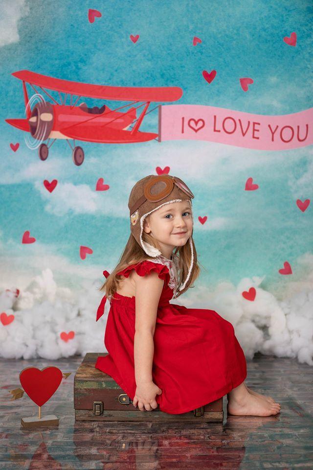 Kate Sky Love Plane Backdrop for Valentines designed by Jerry_Sina - Kate Backdrop AU