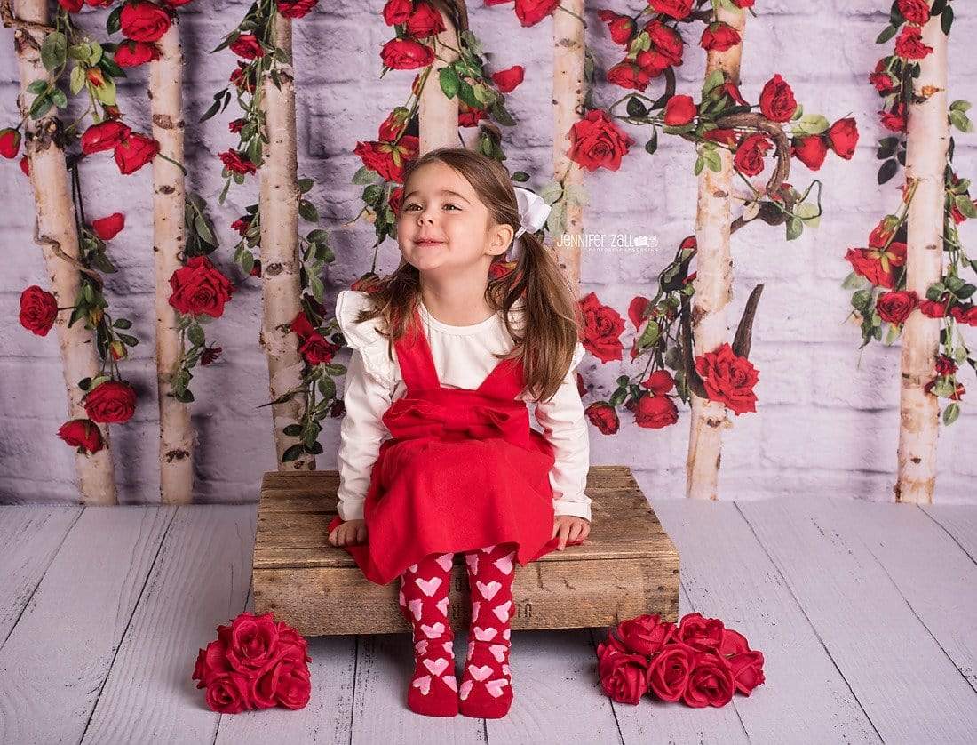 Kate Valentines Wooden Stick with Roses Backdrop Designed by Jia Chan Photography - Kate Backdrop AU