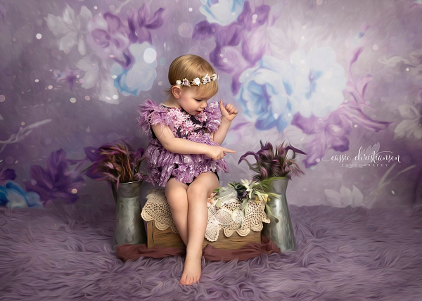 Kate Retro Blurry Bokeh Purple Flowers Backdrop for Photography Designed by JFCC - Kate Backdrop AU
