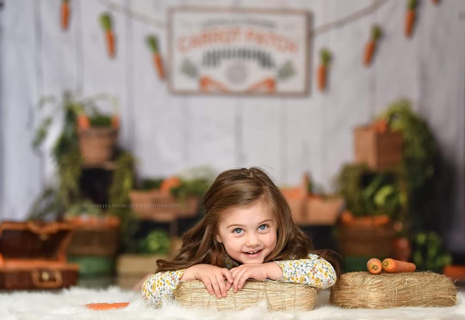 Kate Carrot Patch Easter Backdrop Designed by Megan Leigh Photography - Kate Backdrop AU