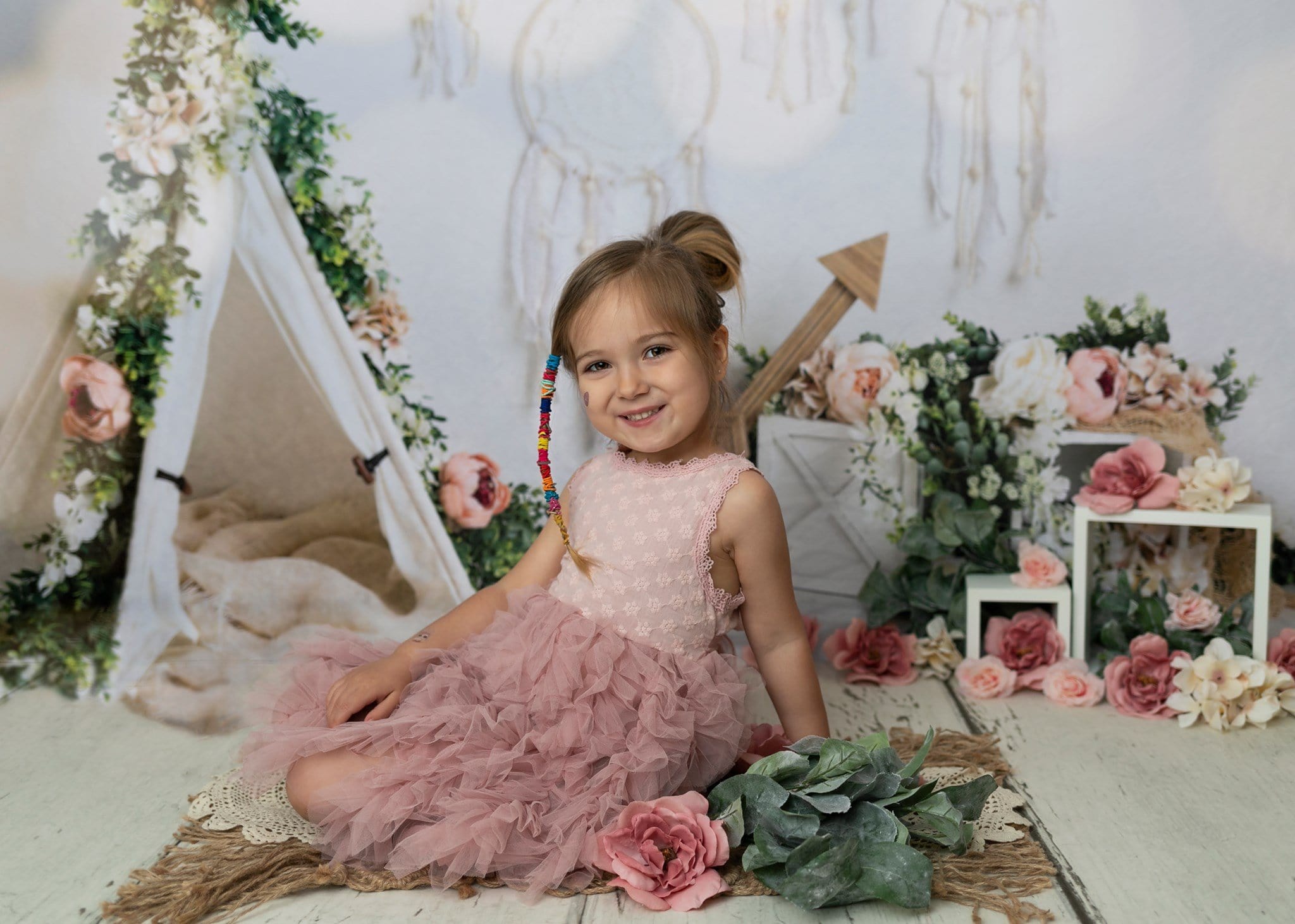 Kate Mother's Day Boho Teepee Spring Backdrop Designed by Megan Leigh Photography - Kate Backdrop AU