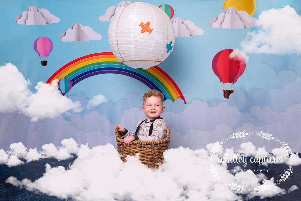 Kate Origami Hot Air Balloon Rainbow Cake Smash Backdrop Designed By Ava Lee - Kate Backdrop AU