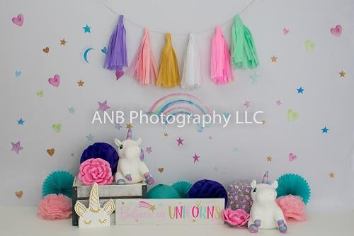 Kate Cake Smash Unicorn Backdrop Designed By Alisha Byrem - Kate Backdrop AU