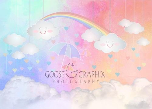 Kate Children Backdrop Rainbow Sky For Photography Designed by Amanda Moffatt
