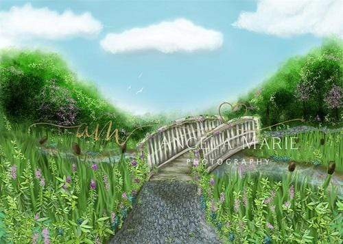 Kate Spring Scenery with Bridge Backdrop Designed By Angela Marie Photography