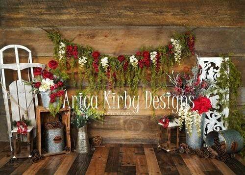 Kate Christmas Floral Rustic Backdrop Designed By Arica Kirby