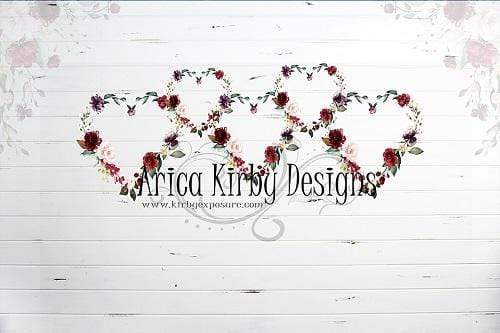 Kate Floral Heart Valentine Backdrop Designed By Arica Kirby