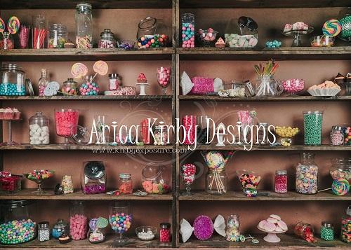 Kate Birthday Backdrop Candy Shoppe for Photography Designed by Arica Kirby