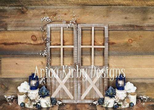 Kate Blue Floral Doors Wood Spring\Easter Backdrop Designed By Arica Kirby