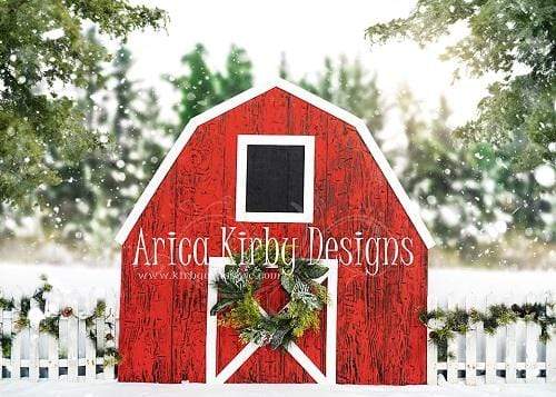 Kate Winter Red Barn Backdrop Designed By Arica Kirby - Kate Backdrop AU