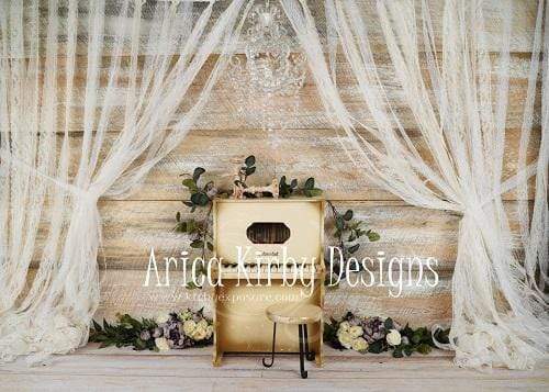 Kate Vintage Floral and Piano Backdrop Designed By Arica Kirby