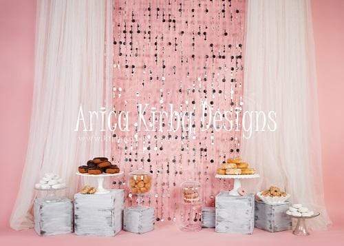 Kate Donuts Birthday Set Pink Girly Backdrop Designed By Arica Kirby - Kate Backdrop AU