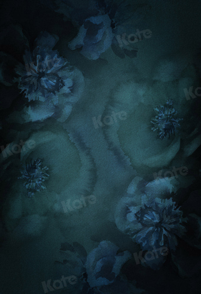 Kate Abstract Blue Flower Fine Art Backdrop Designed by GQ