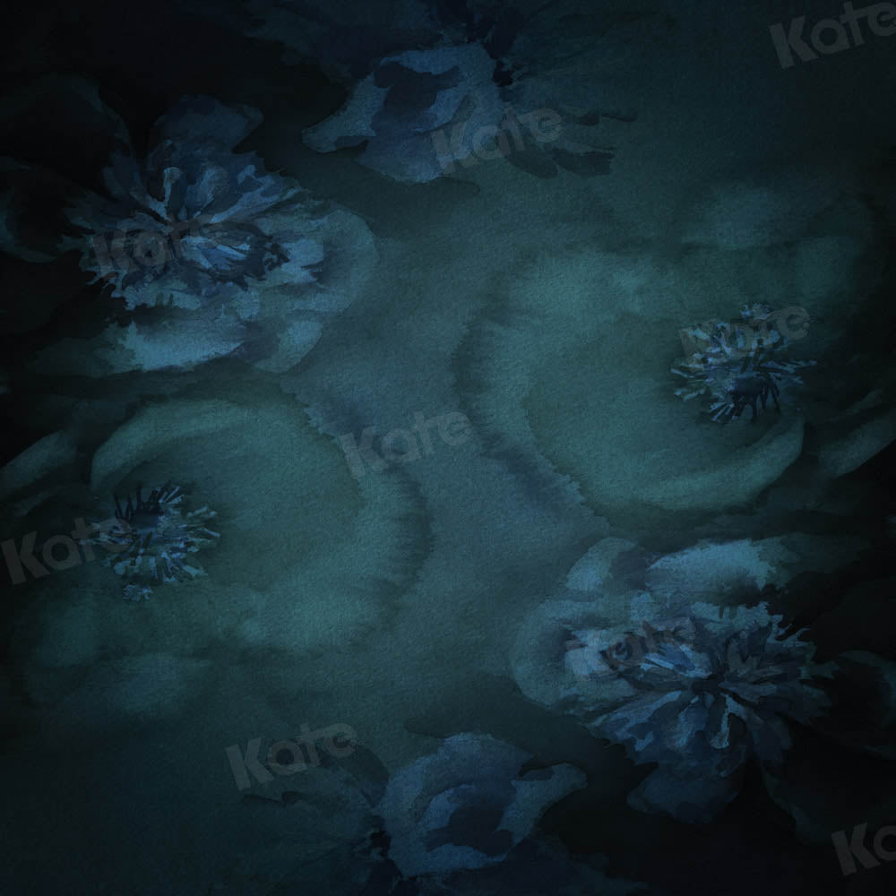 Kate Abstract Blue Flower Fine Art Backdrop Designed by GQ