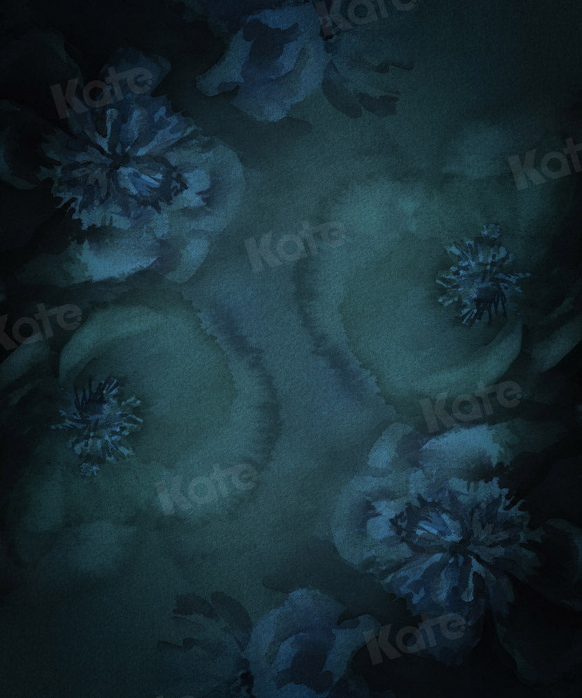 Kate Abstract Blue Flower Fine Art Backdrop Designed by GQ - Kate Backdrop AU
