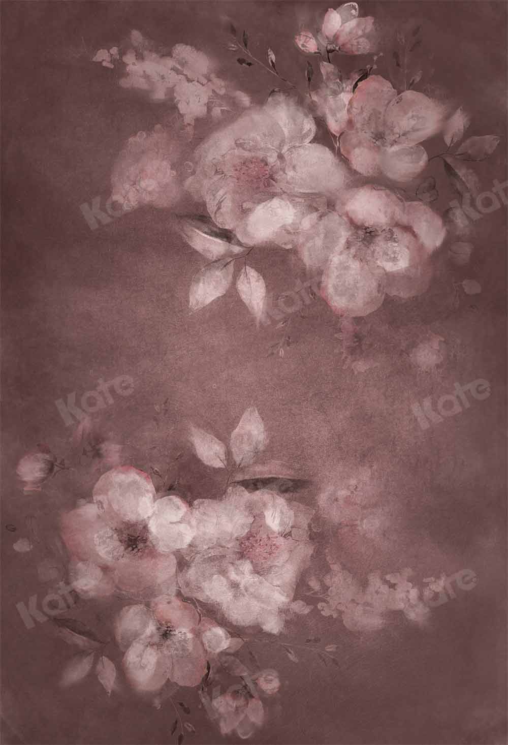 Kate Abstract Flower Backdrop Pink Oil Painting Texture Fine Art Floral Designed by GQ