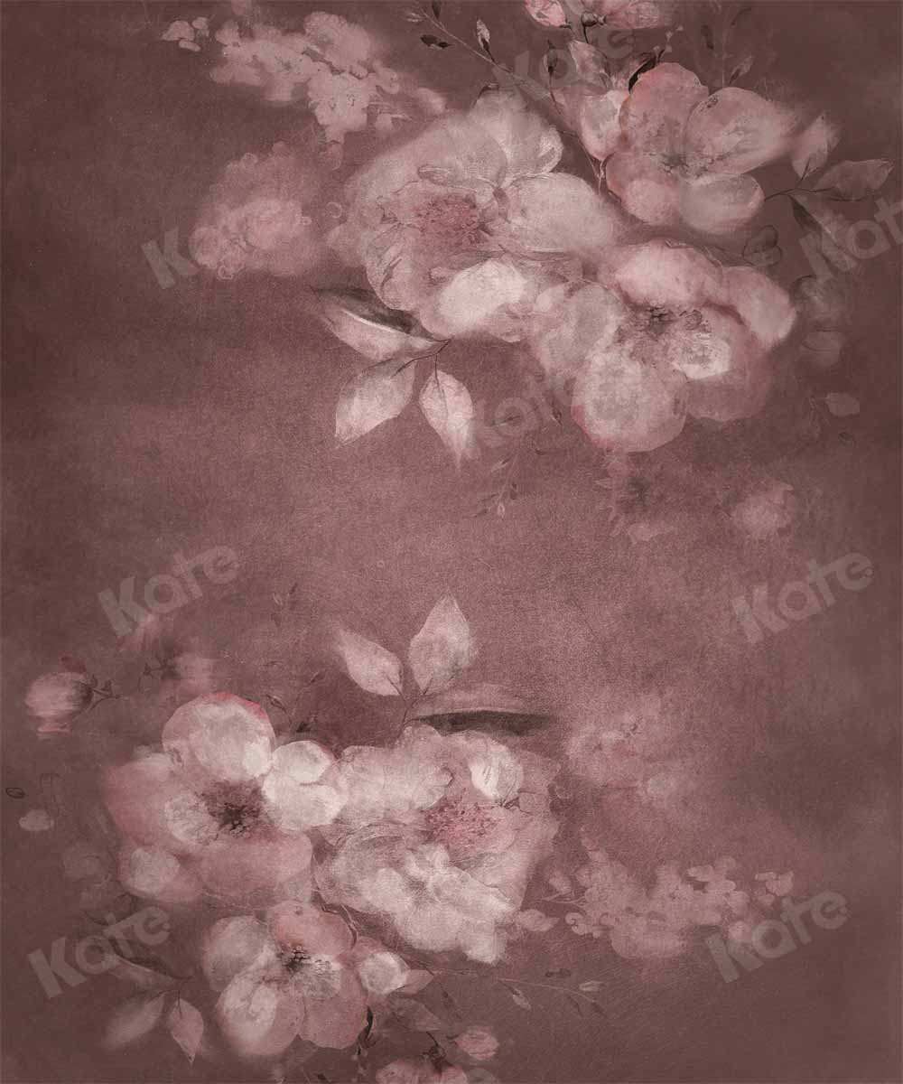 Kate Abstract Flower Backdrop Pink Oil Painting Texture Fine Art Floral Designed by GQ