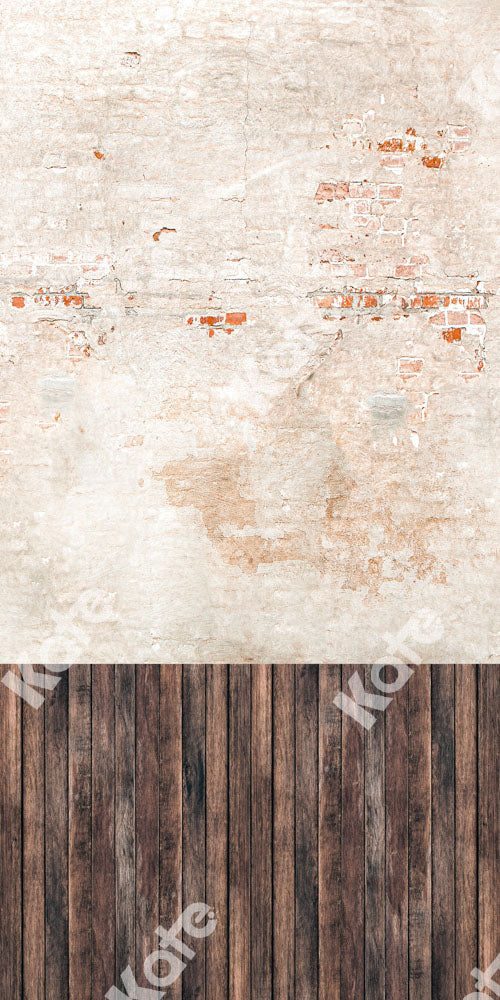 Kate Sweep Cracked Brick Wall Backdrop Plank Stitching Designed by Chain Photography - Kate Backdrop AU