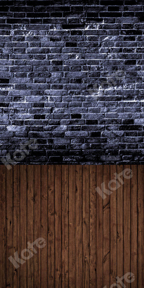 Kate Sweep Black Brick Wall Backdrop Plank Stitching Designed by Chain Photography - Kate Backdrop AU