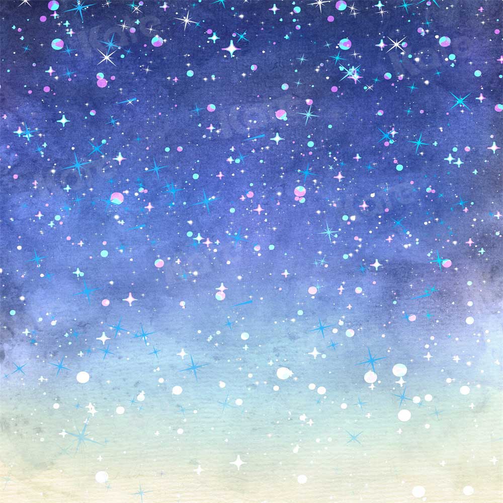 Kate Sky Backdrop Glitter Blue mixed Purple Star Starry Night for Photography