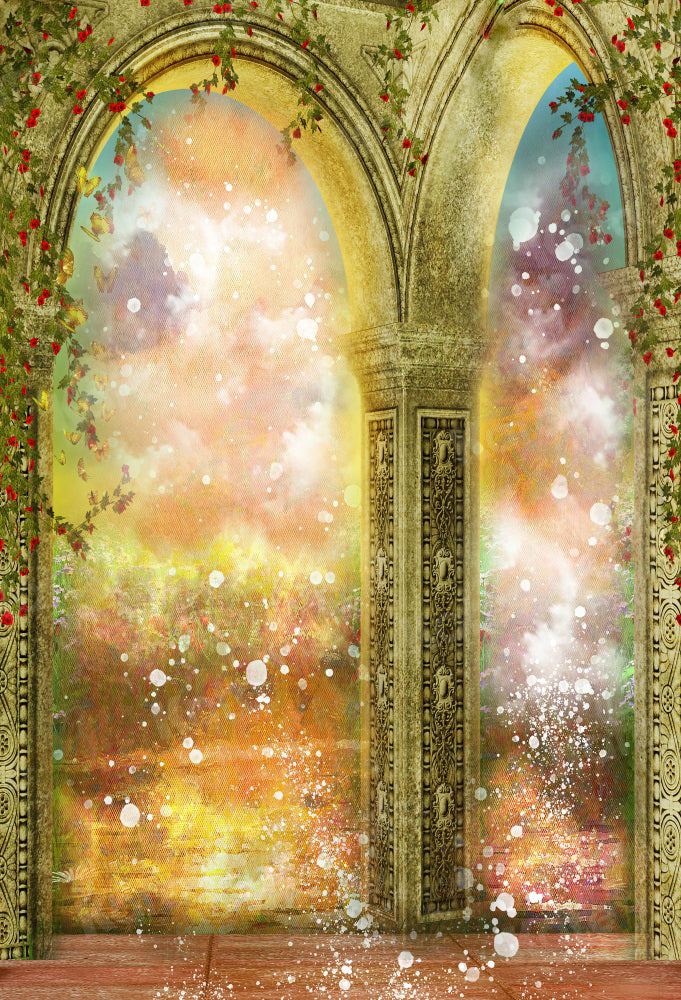 Kate Retro Romantic Arch Backdrop Flower for Photography - Kate Backdrop AU