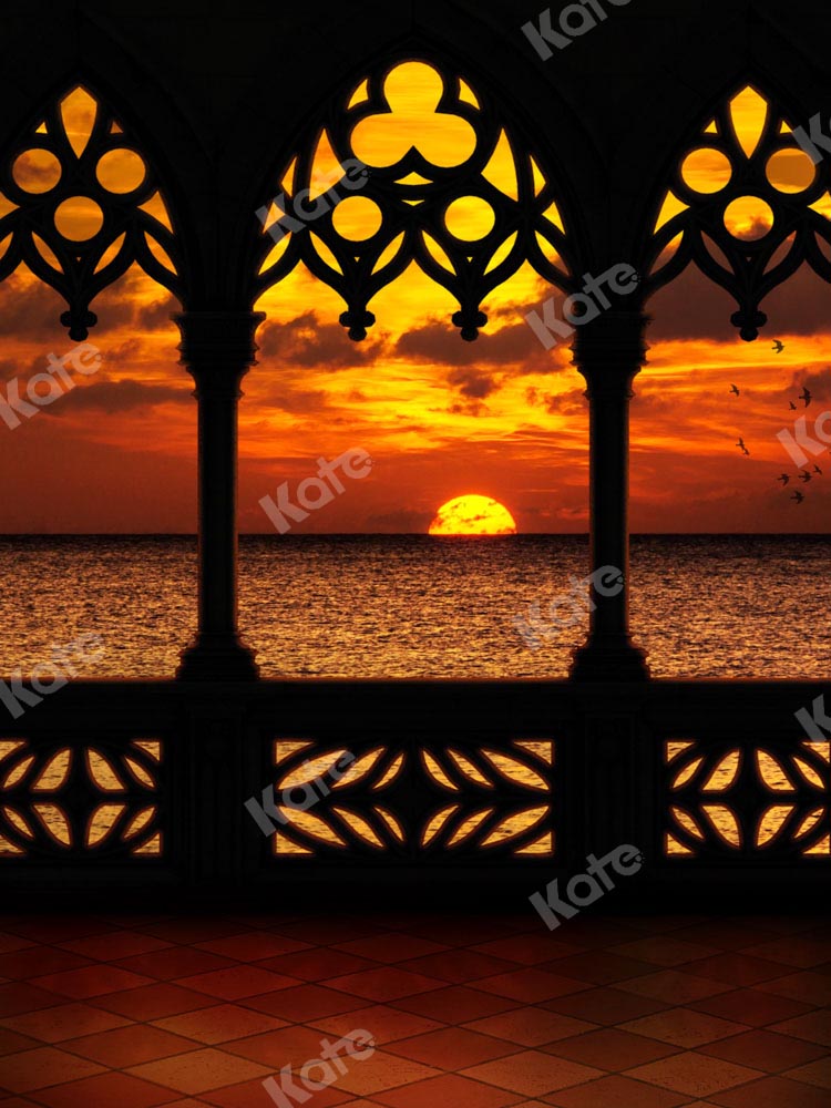 Kate Sunset Balcony Backdrop Sea Autumn Designed by Chain Photography - Kate Backdrop AU