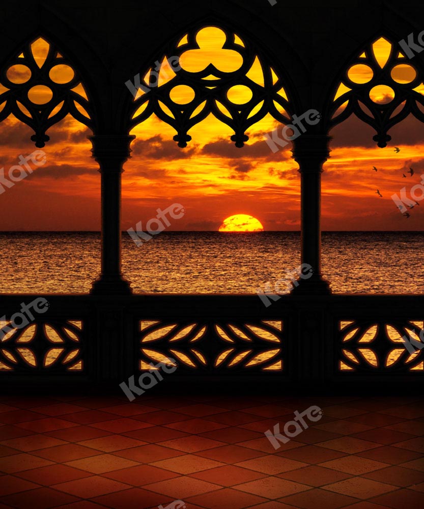 Kate Sunset Balcony Backdrop Sea Autumn Designed by Chain Photography - Kate Backdrop AU