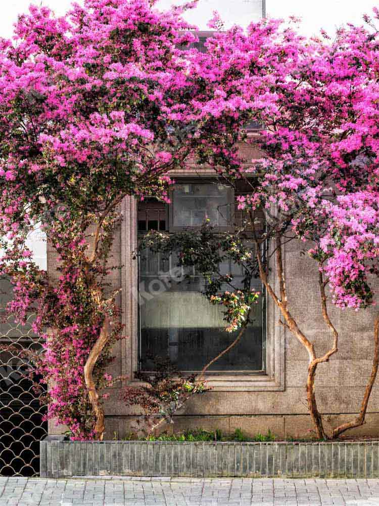 Kate Spring Outdoor Backdrop Purple Flowers Window Designed by Chain Photography - Kate Backdrop AU