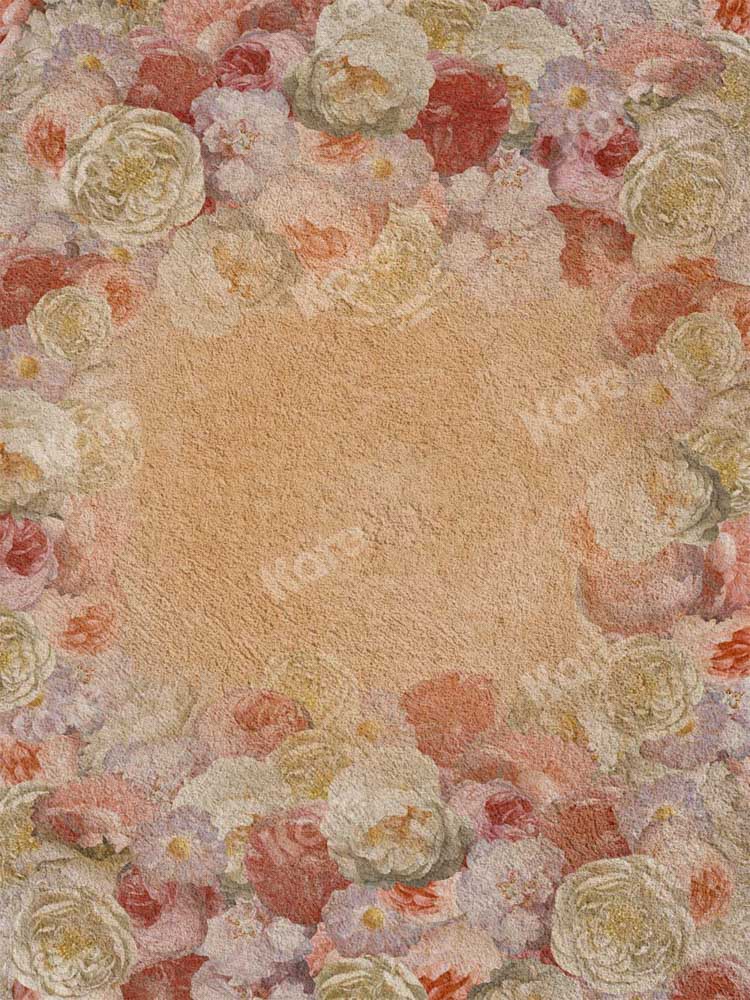 Kate Fine Art Backdrop Retro Floral Portrait Oil Painting Designed by Chain Photography