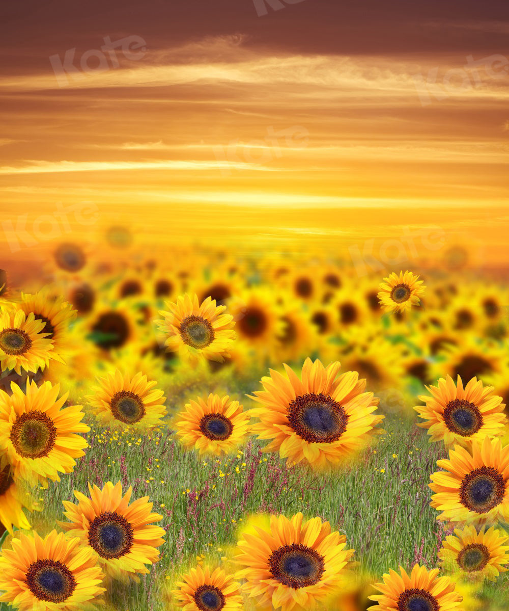 Kate Summer Backdrop Sunflower Sunset for Photography