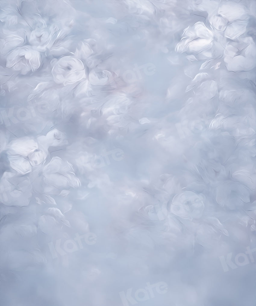 Kate Blue Abstract Backdrop Floral Fine Art Designed by Uta Mueller Photography