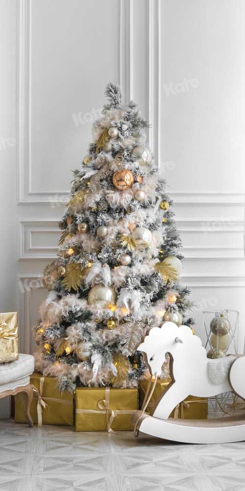 Kate Winter Backdrop Christmas Tree Retro Wall Trojan Horse Designed by Chain Photography - Kate Backdrop AU
