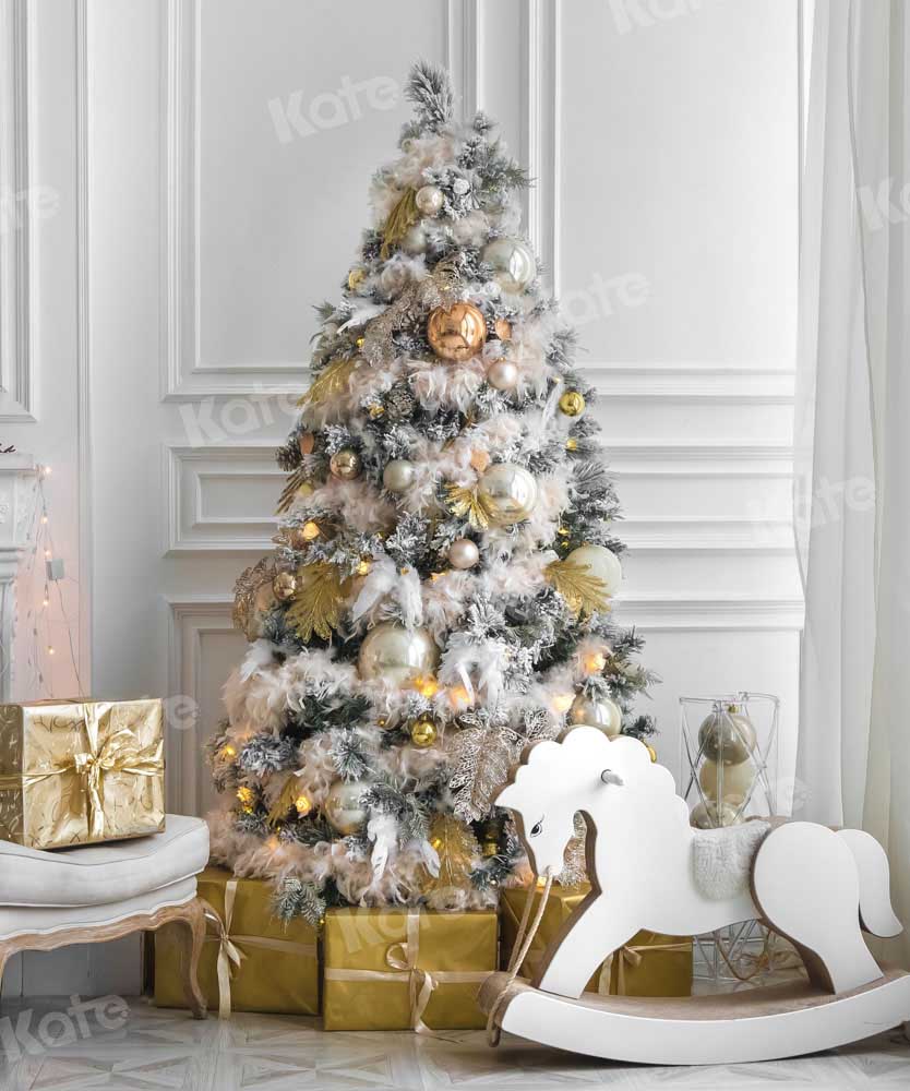 Kate Winter Backdrop Christmas Tree Retro Wall Trojan Horse Designed by Chain Photography - Kate Backdrop AU
