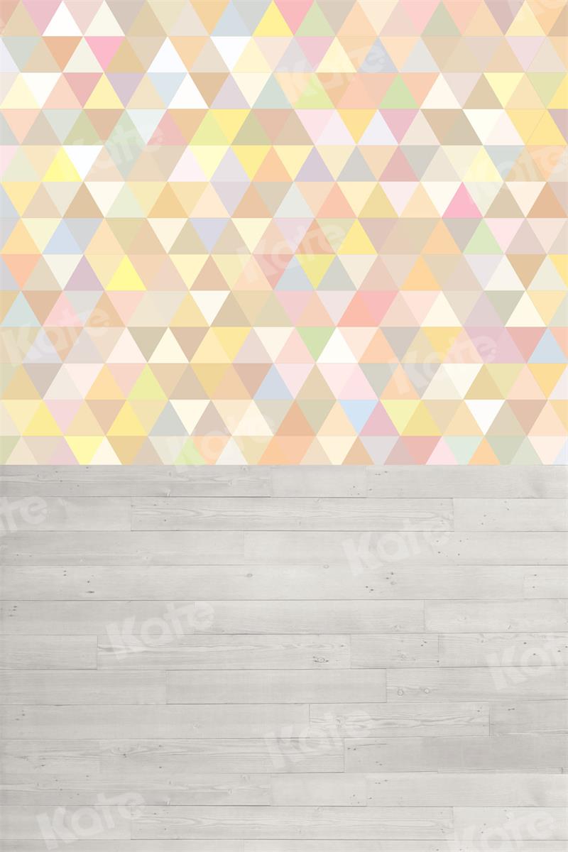 Kate Colorful Triangle Backdrop Gray Wood for Photography - Kate Backdrop AU