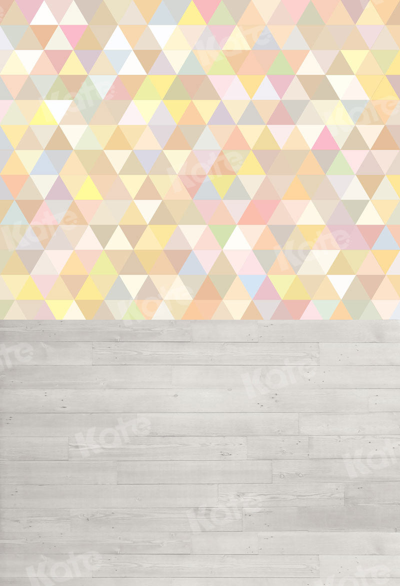 Kate Colorful Triangle Backdrop Gray Wood for Photography - Kate Backdrop AU