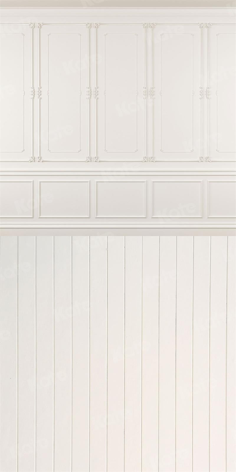 Kate Retro White Wall Wood Splicing Backdrop for Photography